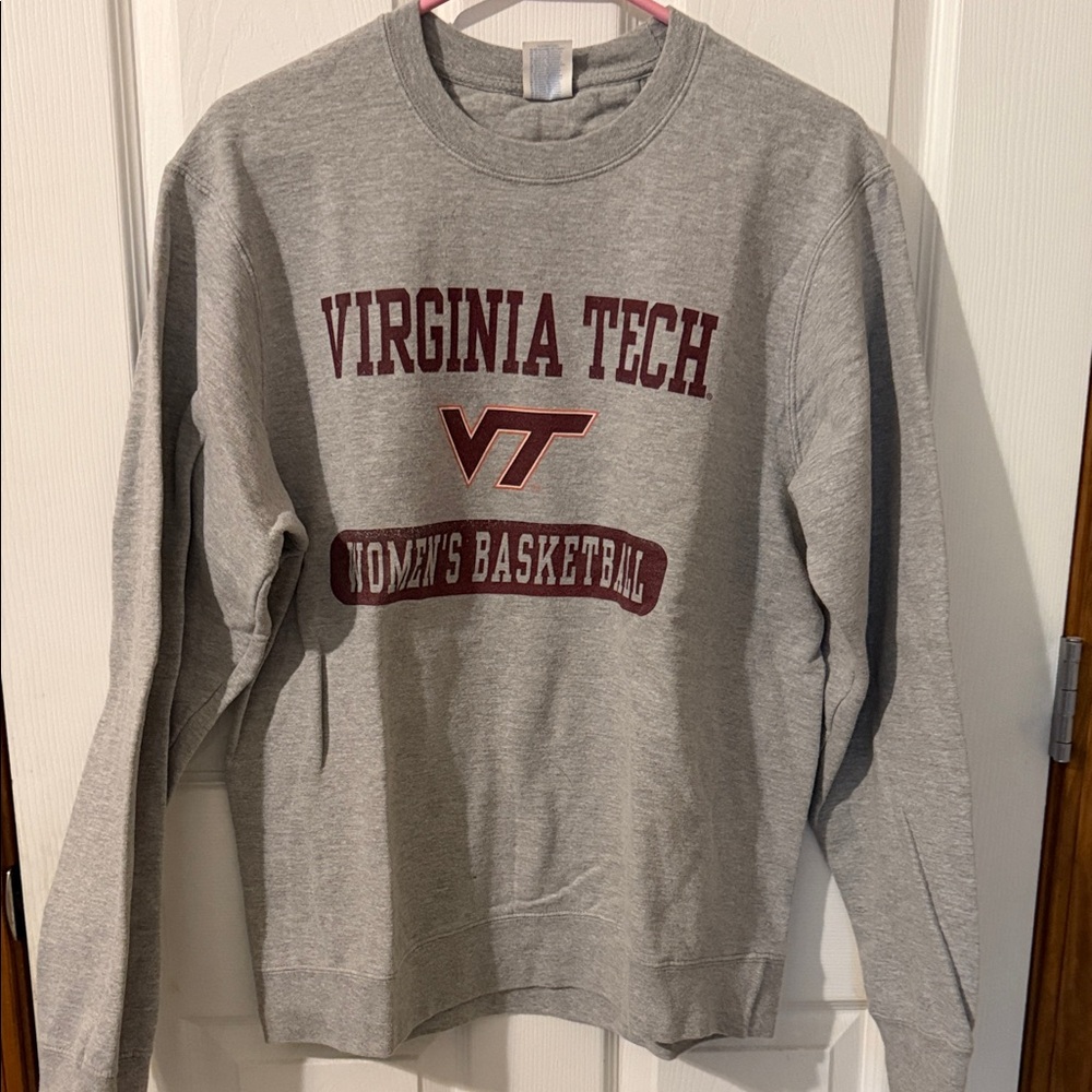 Port and Company Gray Virginia Tech Women's Basketball Crewneck Sweatshirt